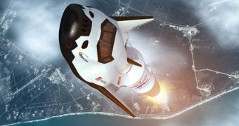 This is a rendition of Dream Chaser flying to space aboard an ULA Atlas V delivery system