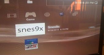 The Snes9x running on a jailbroken PlayStation 3
