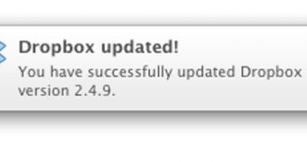 Dropbox 2.4.9 update notification