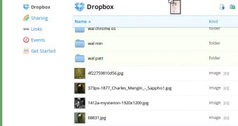 Drag and drop in Dropbox