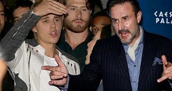 Justin Bieber and David Arquette nearly came to blows at Bieber's birthday party, apparently