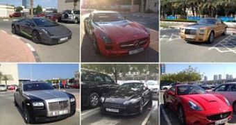 Just some of the incredibly expensive cars the students drive