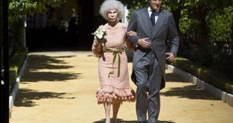 The Duchess of Alba on her wedding day to Alfonso Diez