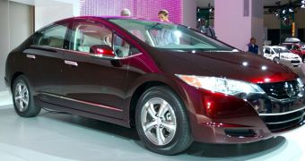 Honda FCX Clarity, a hydrogen fuel cell demonstration vehicle introduced in 2008
