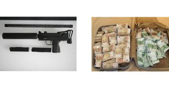 Cash and firearms have been seized by police