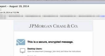 Phishing email purporting to be from JP Morgan
