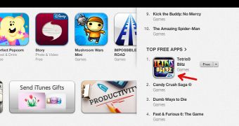 Tetris Blitz takes top spot on iTunes' Free Apps chart