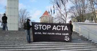 ACTA protest in Tallinn