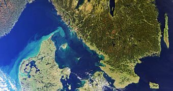 Satellite image of the Kattegat sea, between Denmark and Sweden