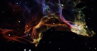 The Veil Nebula measures about 50 light-years across
