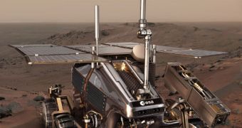 Artist's rendition of the ExoMars rover on the surface of the Red Planet