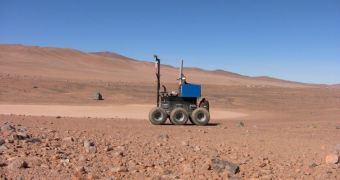 This is the new ESA rover, Seeker, demonstrating an autonomous driving software