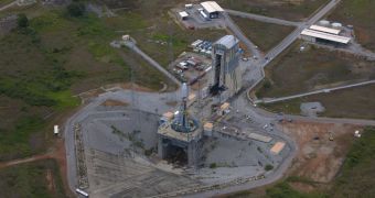 This is ESA's new Soyuz launch pad, built at the Kourou Spaceport, in French Guiana, South America