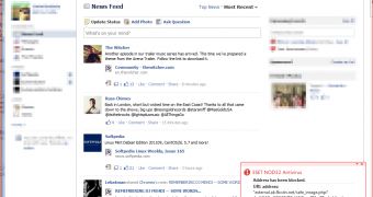Facebook warning detected by Nod32