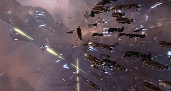 Massive space battle in EVE Online