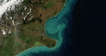 Coastal floods in New Zealand, as seen by Aqua's MODIS instrument on March 6, 2014