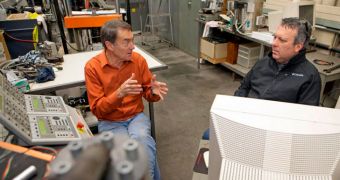 Geophysicists Terry Tullis, left, and David Goldsby have shown that rock surfaces sliding past each other in an earthquake can create intense heat but only at the pinpoint places