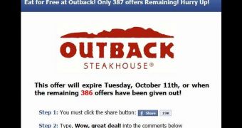 Outback Steakhous' reputation is used in the new scam