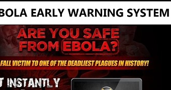 Webpage claiming to deliver toolbar that warns about Ebola cases spotted nearby
