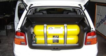 A compressed natural gas installation in a regular car