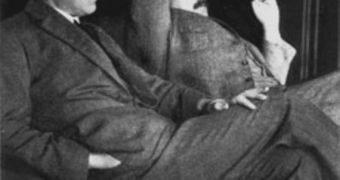 Stock image showing Niels Bohr (foreground) and Albert Einstein