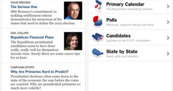 NYTimes Election 2012 application screenshots