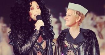 Cher and Ellen rock Cher’s famous sheer stage outfit