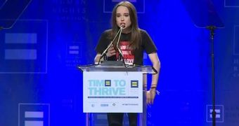 “I’m here today because I am gay. And because maybe I can make a difference,” Ellen Page tells audience at HRC’s Time to Thrive Conference