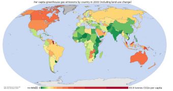 Image showing GHG emissions per capita, around the world