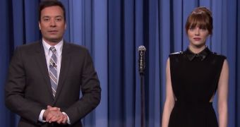 Jimmy Fallon and Emma Stone prepare to face off in an epic lip-synch battle