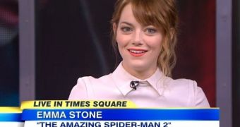 Emma Stone says she loves ‘”Spider-Man” co-star and real-life boyfriend Andrew Garfield