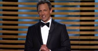 Official host Seth Meyers delivers hilarious opening monolog at the Emmy Awards 2014
