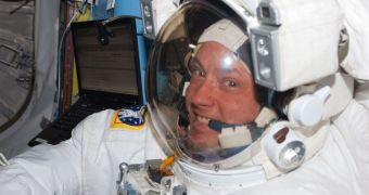 This is NASA astronaut Michael Fincke, the new American record-holder for most time spent in space
