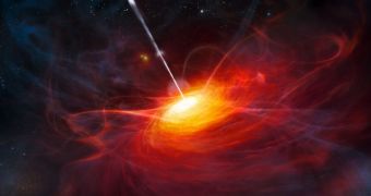 This rendition shows a quasar