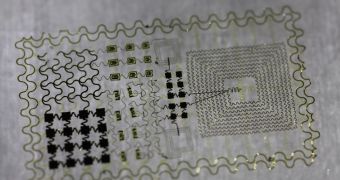 The newly developed device, an epidermal electronic system created by an international team of engineers and scientists