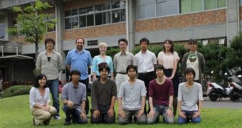 Vavylonis, Ryan and Watanabe (top row, second, third and fourth from left) and members of Watanabe’s research group during a meeting this month at Tohoku University, in Japan