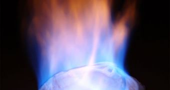 Ethanol burns with a blue flame