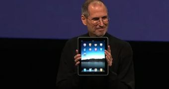 Apple CEO Steve Jobs introducing the revolutionary iPad