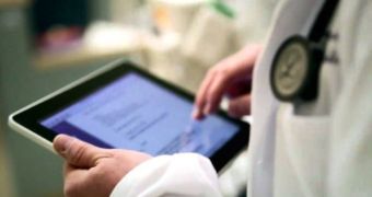 Physician using iPad