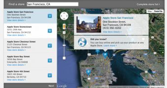 Apple San Francisco store locator (screenshot)