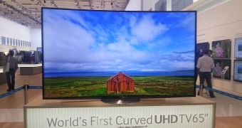 A Samsung Curved UHD TV, as seen at IFA 2013