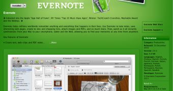 Mac App Store featuring Evernote (screenshot)