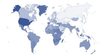 Facebook usage in Opera Mini around the world