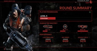 Evolve's character progression screen