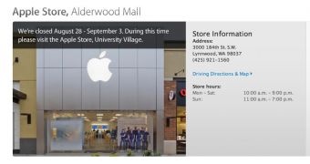 Apple Store, Alderwood Mall site informs customers of temporary closing