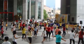 Some companies organize workouts for their employees outside the building
