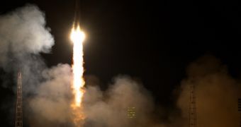 Second half of ISS' Expedition 39 crew launches aboard the Soyuz TMA-12M spacecraft, on March 26, 2014