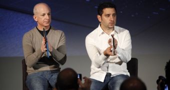 Steven Sinofsky, former boss of the Windows division, and Panos Panay, head of the Surface project, presenting Microsoft's first tablet in history