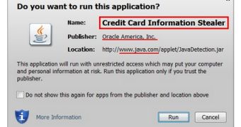 Application names in Java security dialog can be easily forged