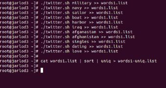 Script searches for relevant words contained in Twitter posts